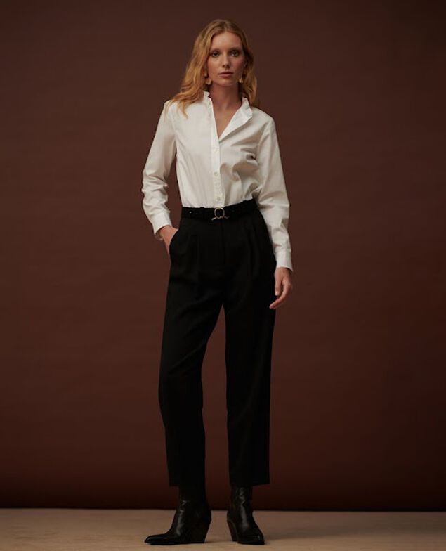 Pantalon de costume en laine A091 black