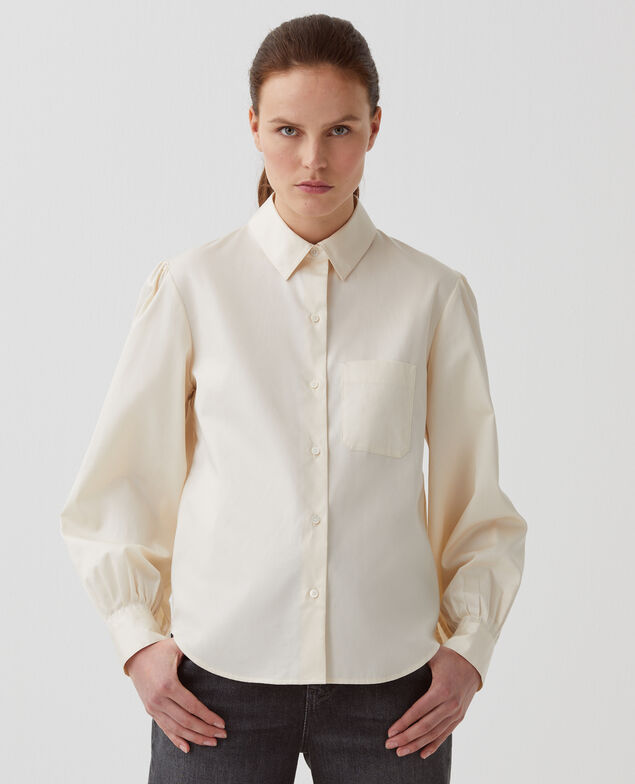 Chemise en coton satiné I300 pearled ivory