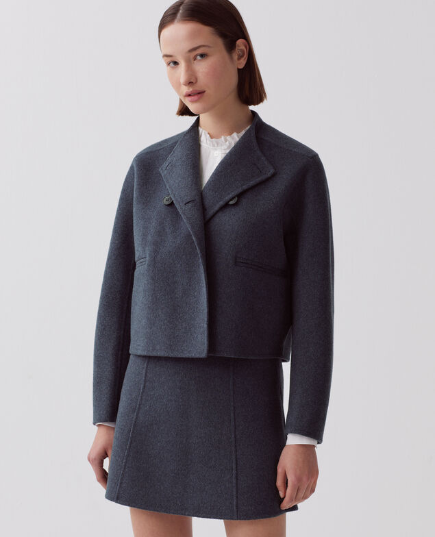 Blouson court double face I680 blue nights