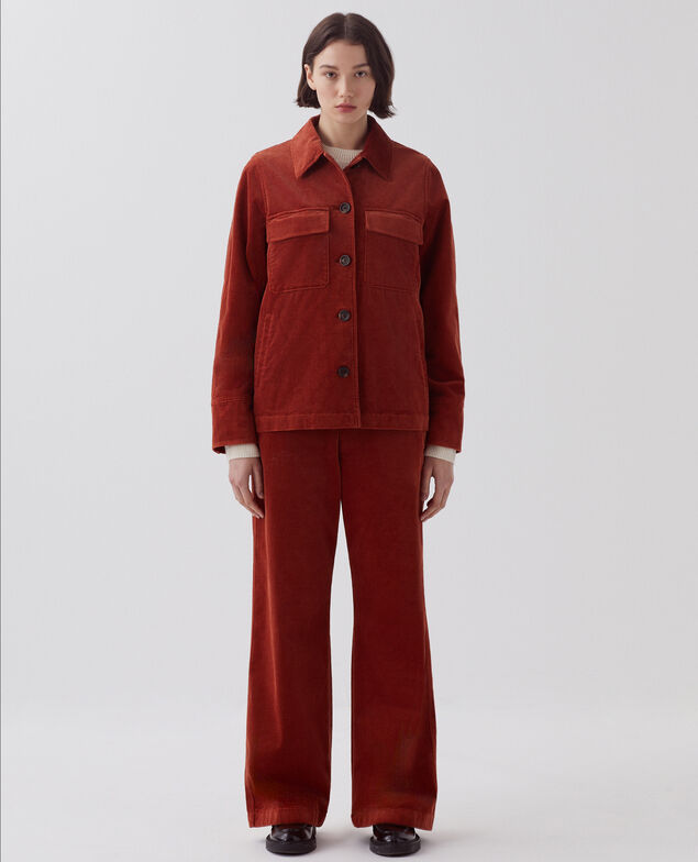 Veste en velours côtelé U270 orange