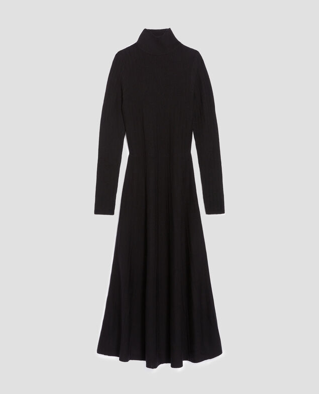 Robe longue en laine mérinos H091 black beauty