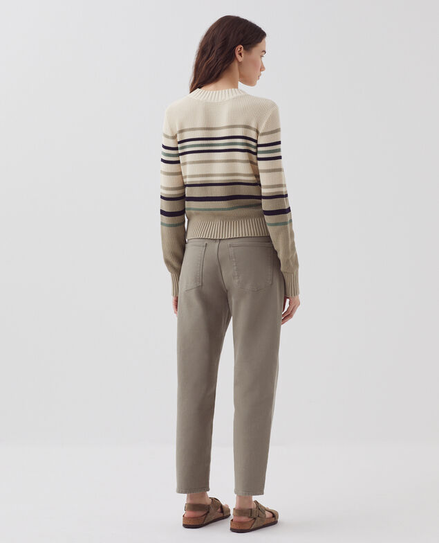 Pull col rond en coton H301 st albore terre