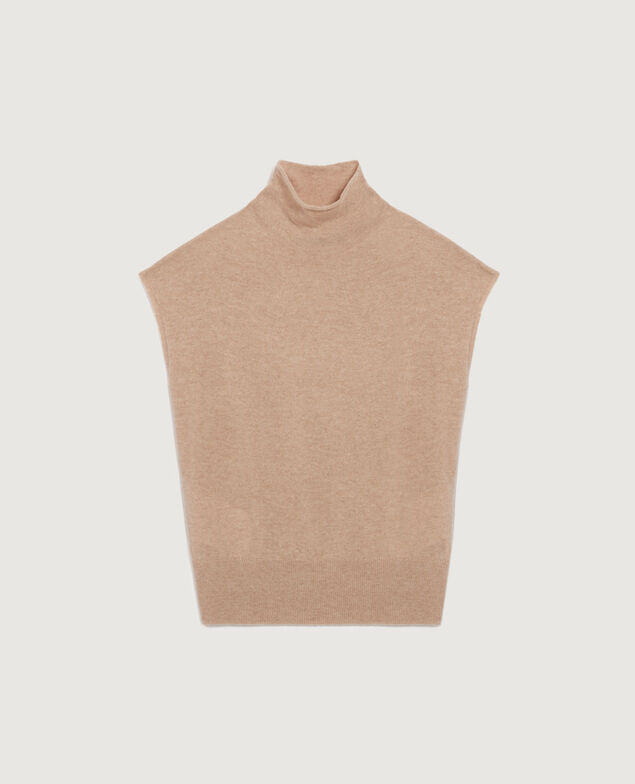 Pull sans manches en cachemire  K321 tan st pumpkin
