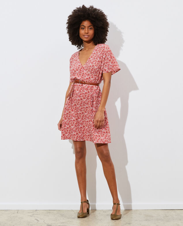 Robe courte en soie Art deco pink