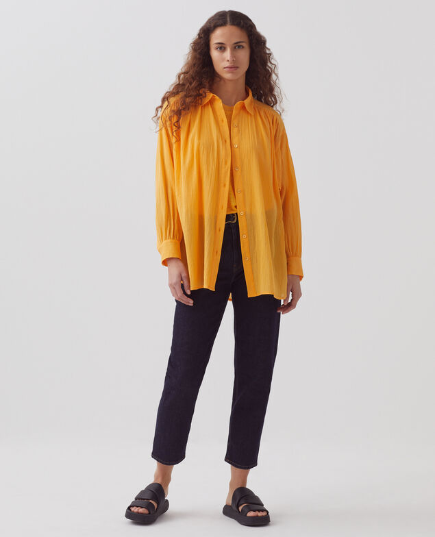 Chemise en coton froissé H450 artisan's gold
