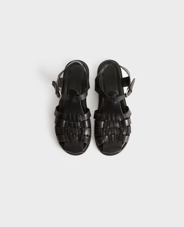Sandales tressées en cuir 8853 09 black