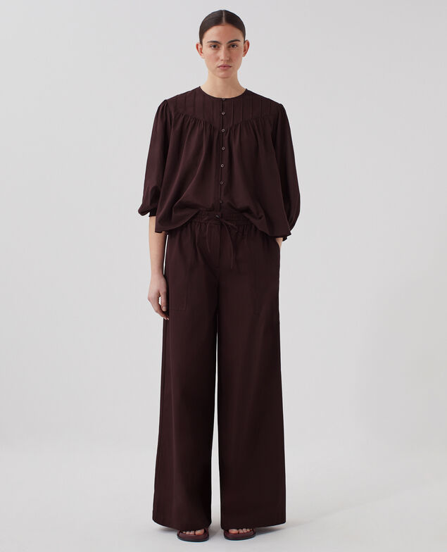Blouse en voile de coton J790 chocolate plum