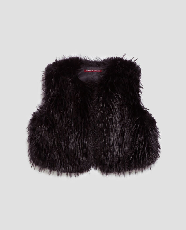 Gilet sans manches en fausse fourrure H091 black beauty