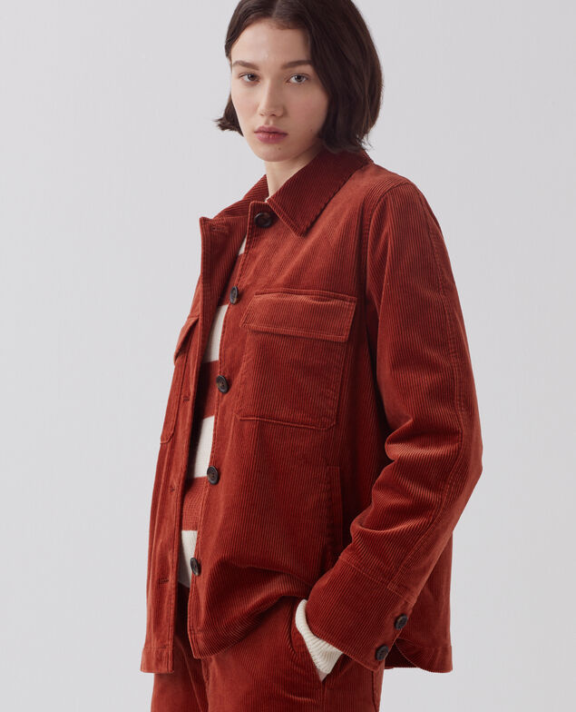 Veste en velours côtelé U270 orange