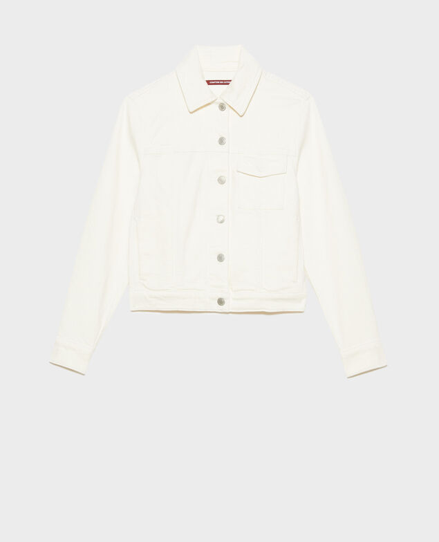 Veste courte en jean 7209c 108 denim white