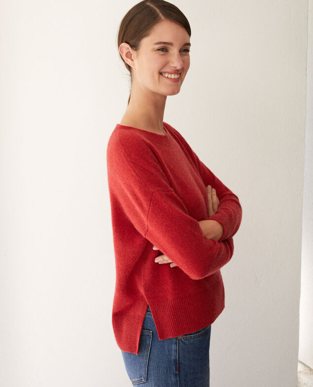 Pull en cachemire Pompeian red