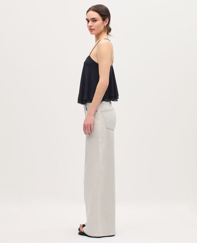Top en mousseline à bretelles croisées K080 vulcan gray