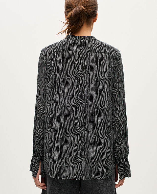 Chemise fluide à manches longues K093 stripes black