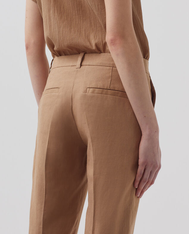 Pantalon cigarette en lin MARGUERITE H330 tiger's eye