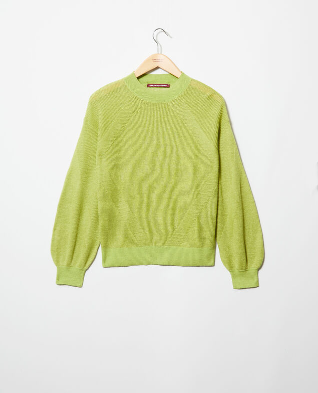 Pull en lin Lime green