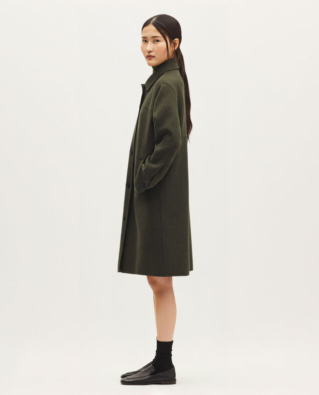 Manteau droit mi-long K590 dark green