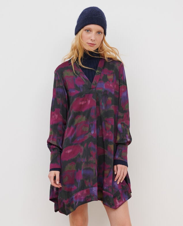 Robe imprimée fluide A770 print bolero purple