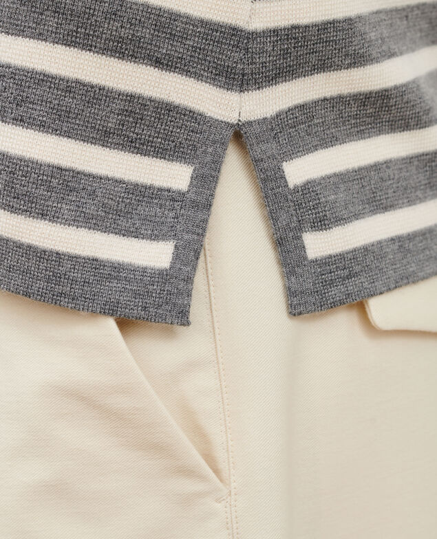 MADDY - Pull marin en laine mérinos 8873 04 grey stripes