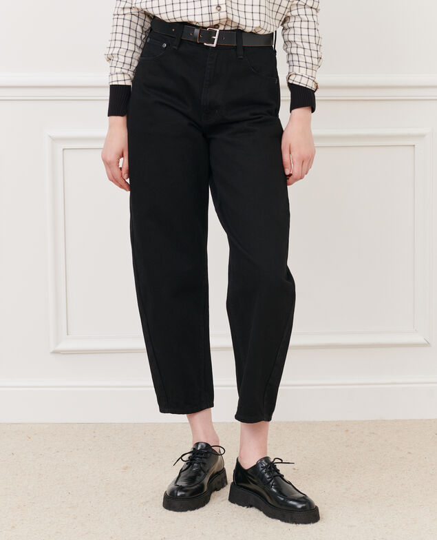 SYDONIE - BALLOON - Jean ample 7/8e taille haute Noir denim