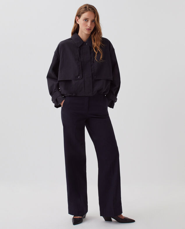 Blouson court à capuche déperlant H091 black beauty
