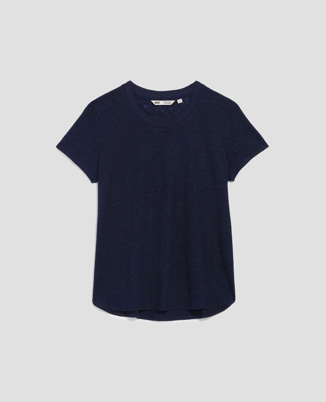 T-shirt col rond en lin AMANDINE H695 night sky
