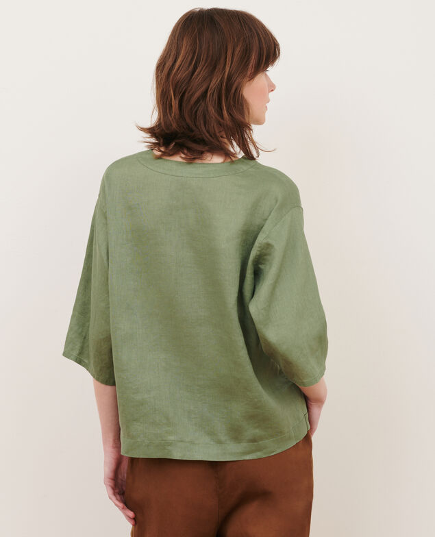Blouse tunisienne en lin 52 green
