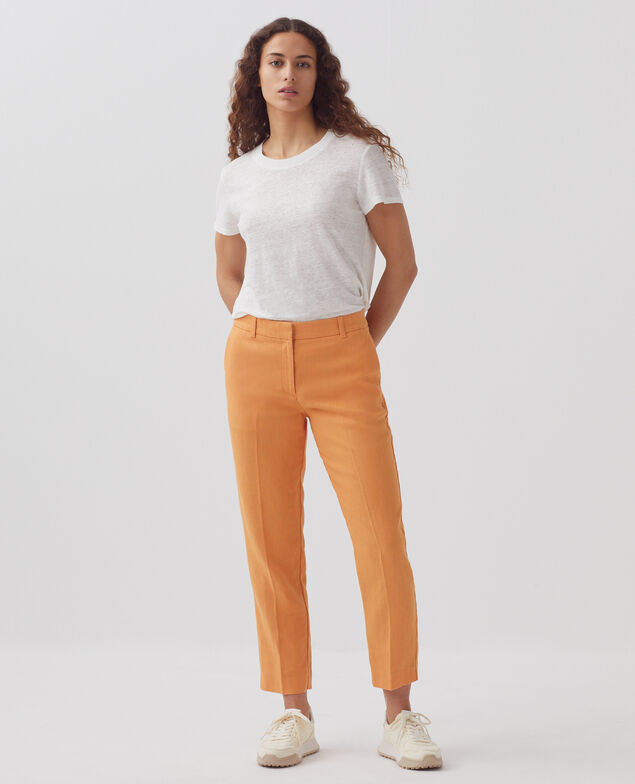 Pantalon cigarette en lin MARGUERITE H220 apricot tan