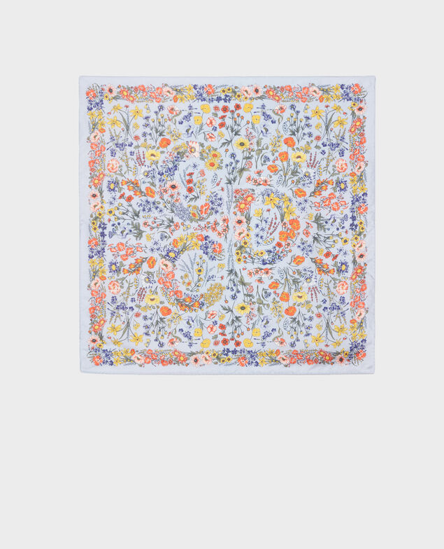 Foulard carré de soie Blue heron