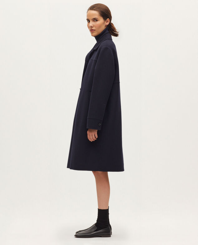 Manteau droit mi-long H695 night sky