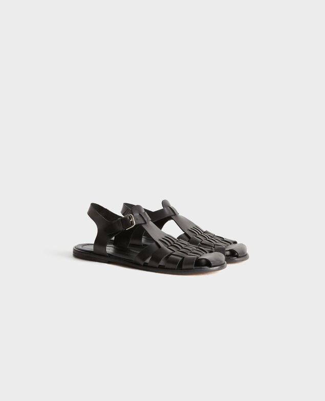 Sandales tressées en cuir 8853 09 black