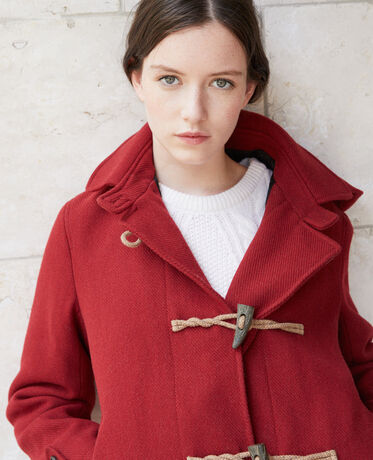 Manteau court de style duffle-coat Rio red