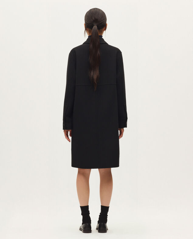 Manteau droit mi-long H091 black beauty