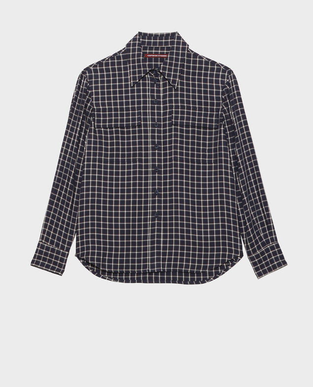 Chemise fluide à carreaux 8869 69 navy check