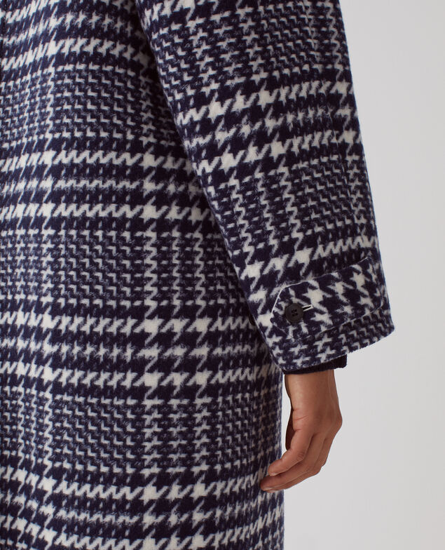 Manteau long I681 houndstooth ble