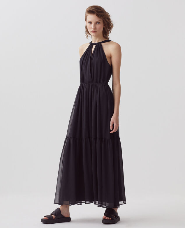Robe longue fluide H091 black beauty