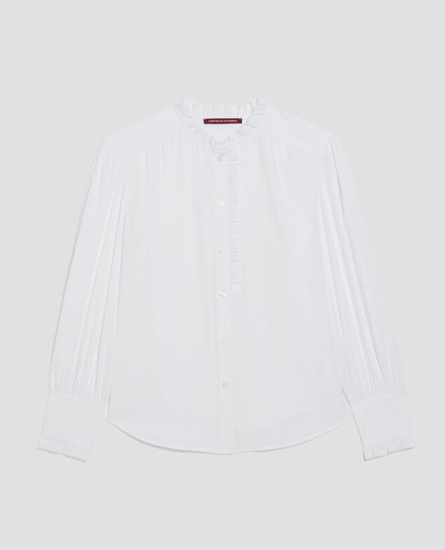 Chemise à manches longues en coton H013 gardenia