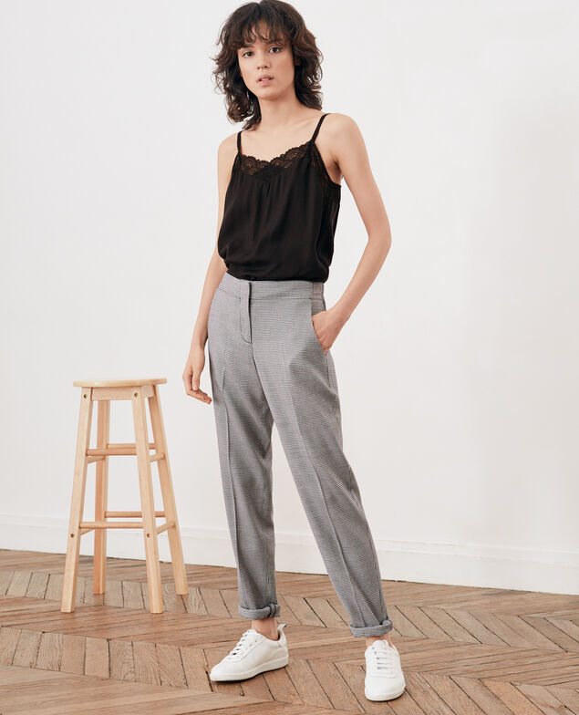 Pantalon en jaquard pied de poule Pied de poule