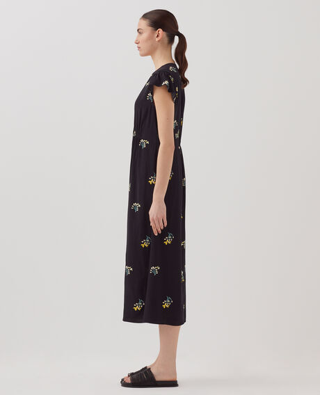 Robe longue fluide LUDIVINE J091 fl bouquet black