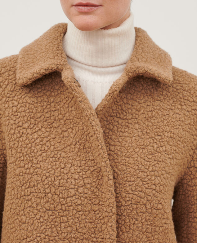 Manteau long en laine mélangée 8849 31 beige