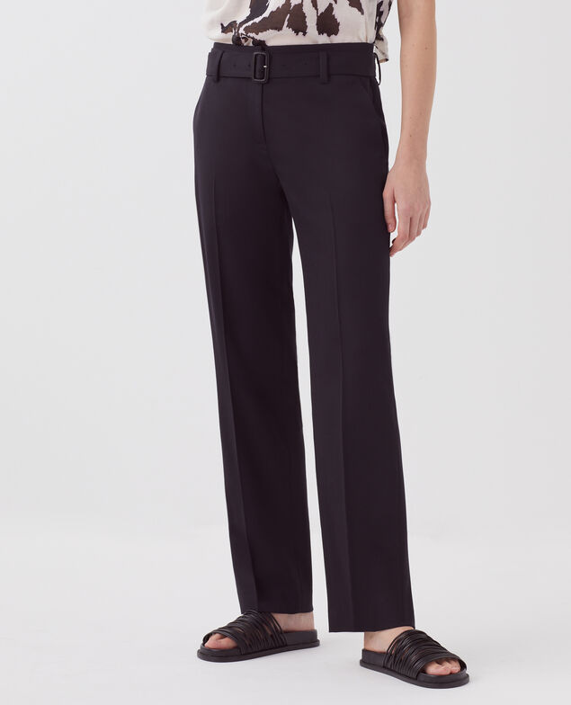 Pantalon droit ajusté en laine COLETTE H091 black beauty