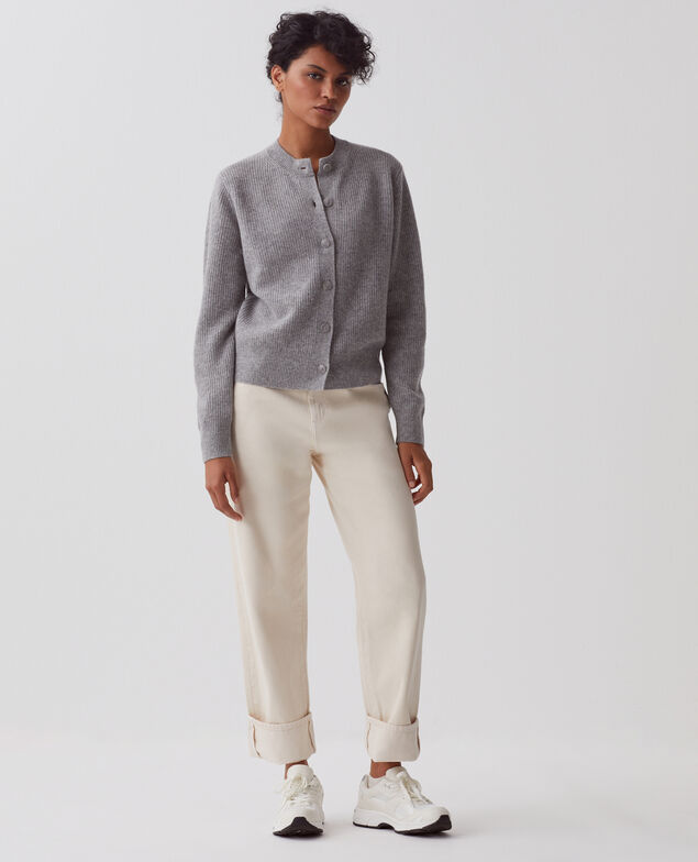 Cardigan en laine U060 gray
