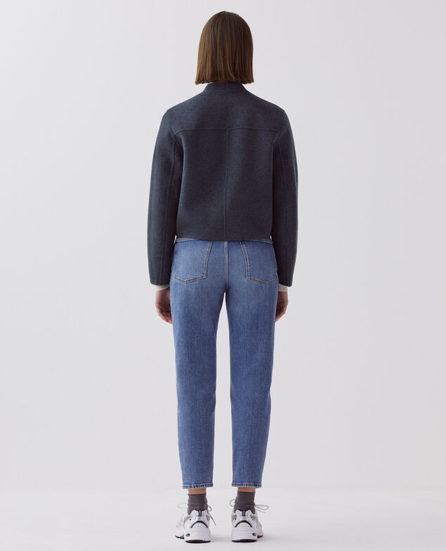 Blouson court double face I680 blue nights