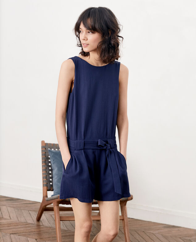 Combi-shorts avec décolleté au dos Marine