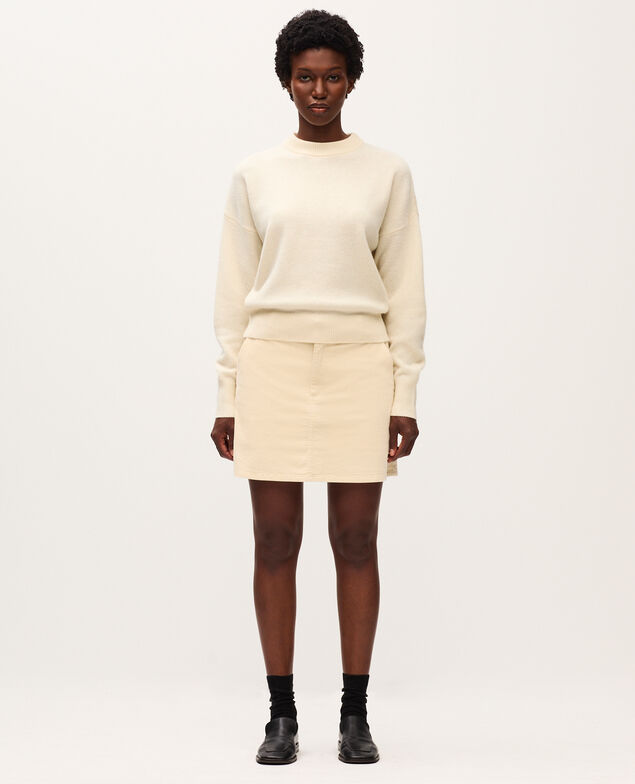 Pull col rond en laine U010 off white