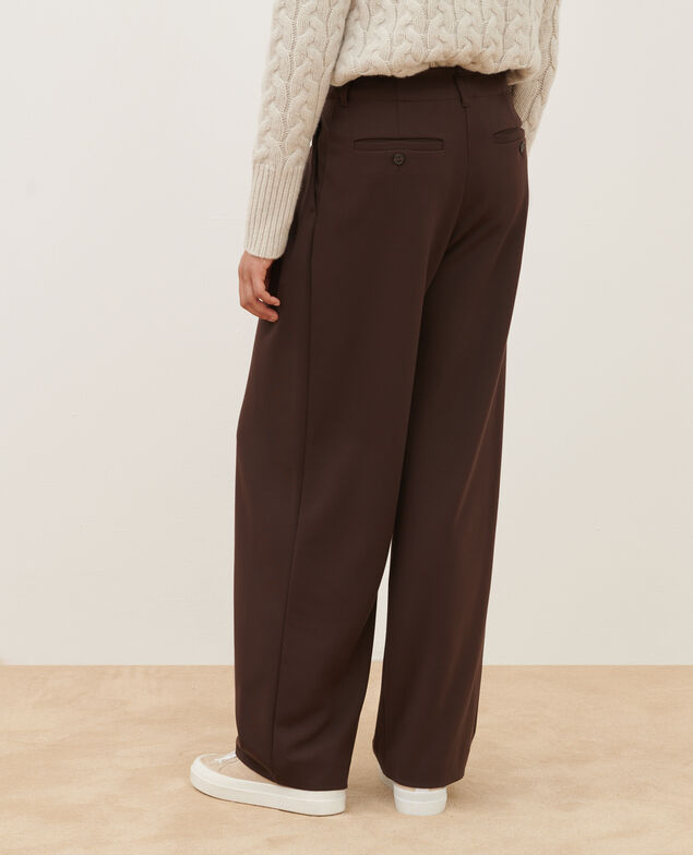 Pantalon ample fluide YVONNE A371 solid brown coffee