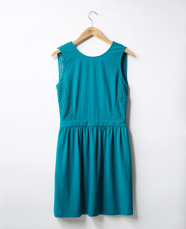 Robe décolleté V dans le dos en dentelle Pacific green