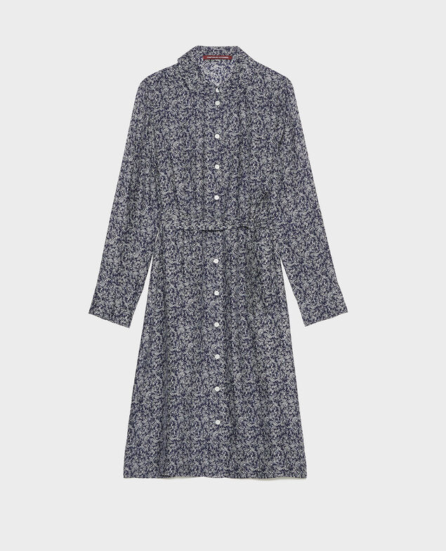 Robe en soie Feuillage maritime cream