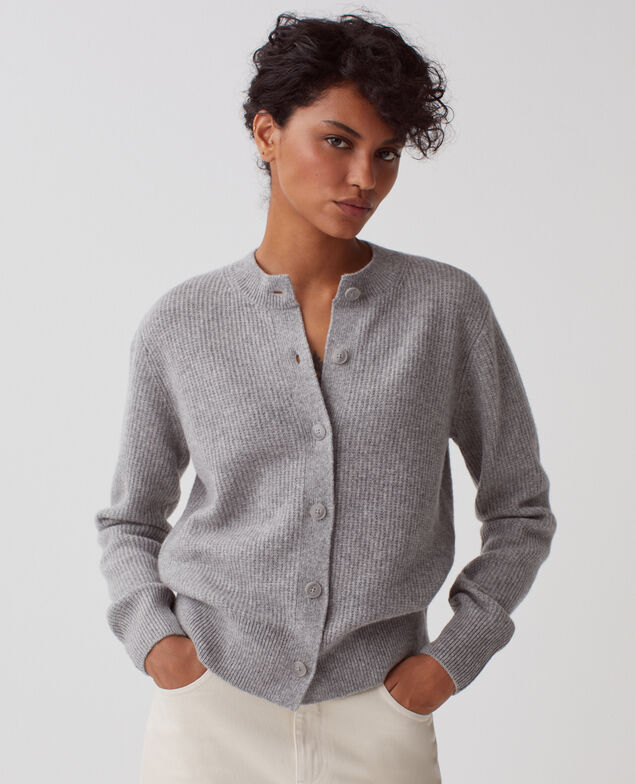 Cardigan en laine U060 gray