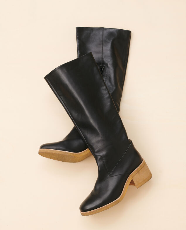 Bottes en cuir à semelle de crêpe 4216 black_beauty