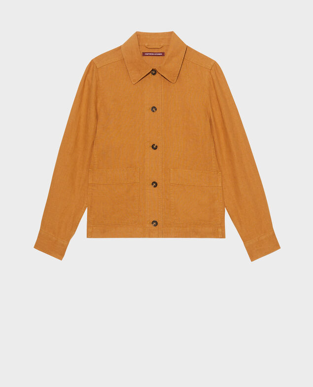 Veste de travail en lin Panama 36 brown